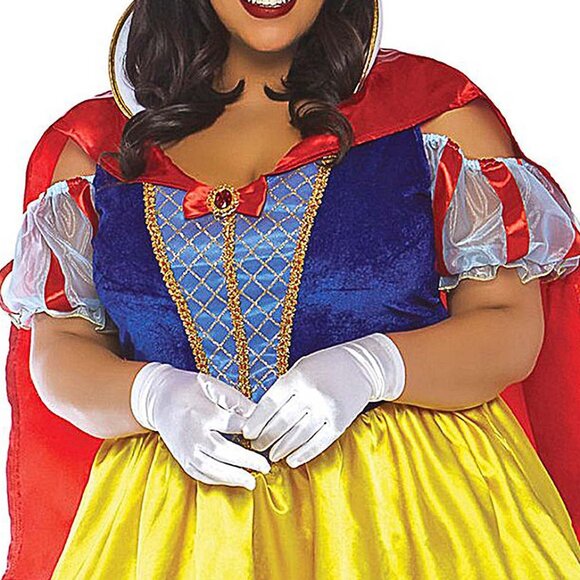 Snow White Costume 1x/2x Women Plus Size Fairy Tale Dress Halloween Roleplay Set - Picture 8 of 10